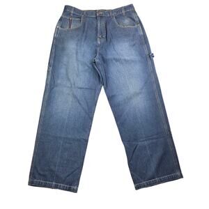 Phat Farm Jeans Mens 40x33 Blue Vintage Y2K‎ Baggy Streetwear Hip Hop Wide Leg